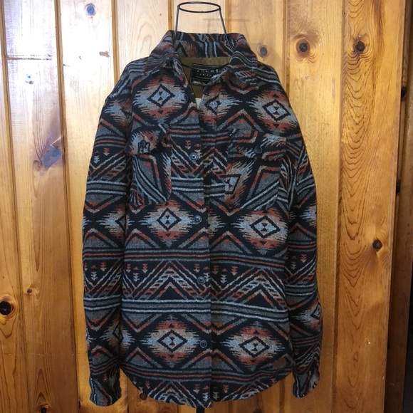 Jachs New York Jacket Shacket Wool Blend Sherpa Lined Aztec Southwestern medium - Picture 6 of 14